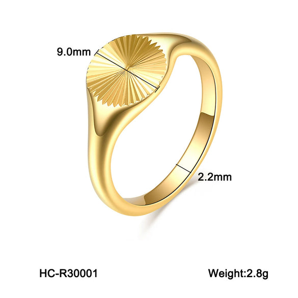 Women's Geometric Titanium Steel Gold Plated Ring