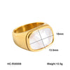 Women's Geometric Titanium Steel Gold Plated Ring