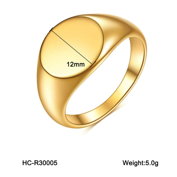 Women's Geometric Titanium Steel Gold Plated Ring