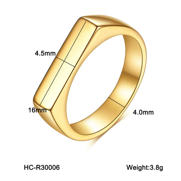 Women's Geometric Titanium Steel Gold Plated Ring