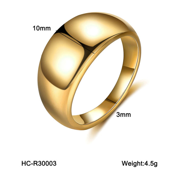 Women's Geometric Titanium Steel Gold Plated Ring