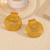 Women's Geometric Titanium Steel Hammer Compass Earrings With Electroplating