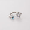 Women's Geometric Titanium Steel Inlaid Zircon Earrings Horseshoe Ring Snail Style