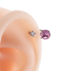 Women's Geometric Titanium Steel Inlaid Zircon Earrings Horseshoe Ring Snail Style
