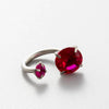 Women's Geometric Titanium Steel Inlaid Zircon Earrings Horseshoe Ring Snail Style