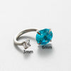 Women's Geometric Titanium Steel Inlaid Zircon Earrings Horseshoe Ring Snail Style