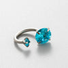 Women's Geometric Titanium Steel Inlaid Zircon Earrings Horseshoe Ring Snail Style