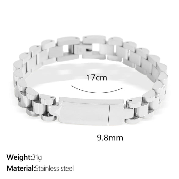 Women's Geometric 316L Stainless Steel Jewelry Hip Hop Style With Titanium Plating And Zircon Inlaid Strap Chain