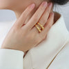 Women's Geometric Titanium Steel Ring With Electroplated Gold Finish Fashion Statement Tail Ring