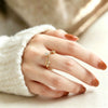 Women's Geometric Titanium Steel Ring With Gold Plated Inlay Fashion Electroplated Jewelry Accessory