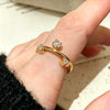Women's Geometric Titanium Steel Ring With Gold Plated Inlay Fashion Electroplated Jewelry Accessory