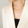 Women's Geometric 316L Stainless Steel Square Pendant Stitching Necklace Bracelet Jewelry Electroplating