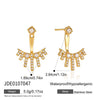 Women's Geometric Titanium Steel Stud Earrings With Detachable Front And Back Design Vacuum Gold Plated Stainless Steel Jewelry