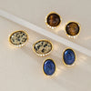 Women's Geometric Titanium Steel Stud Earrings With Pvd Vacuum Gold Plating And Sparkling Rhinestone Detail For Wholesale
