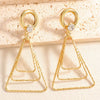 Women's Geometric Triangle Stud Earrings With Diamond Accents Electroplated Alloy Design And Stainless Steel Ear Posts