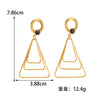 Women's Geometric Triangle Stud Earrings With Diamond Accents Electroplated Alloy Design And Stainless Steel Ear Posts