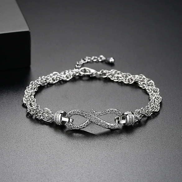 Women's Geometric Twist Chain Bracelet With Microinlaid Zircon Electroplated Copper Fashion Jewelry