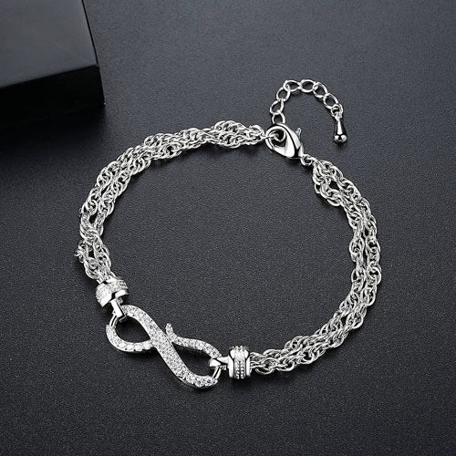 Women's Geometric Twist Chain Bracelet With Microinlaid Zircon Electroplated Copper Fashion Jewelry