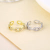 Women's Geometric Twist Open Ring With Zircon Micro Inlay Environmental Protection Copper Fashion Index Finger Ring