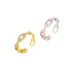 Women's Geometric Twist Open Ring With Zircon Micro Inlay Environmental Protection Copper Fashion Index Finger Ring