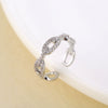 Women's Geometric Twist Open Ring With Zircon Micro Inlay Environmental Protection Copper Fashion Index Finger Ring