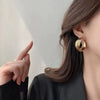 Women's Geometric Twisted Alloy Earrings With Electroplated Finish And Titanium Alloy Ear Pins Fashionable Light Luxury Ear Accessories