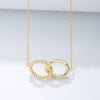 Women's Geometric Twisted Doublering Doublebuckle Necklace 925 Sterling Silver Electroplated