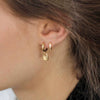 Women's Geometric U Shaped Lock Pendant Earrings With Silver Needle And Copper Electroplated Punk Fashion Jewelry