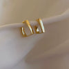 Women's Geometric U Shaped Metal Earrings With Electroplated Finish Simple Elegant Fashion Jewelry