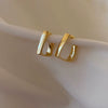 Women's Geometric U Shaped Metal Earrings With Electroplated Finish Simple Elegant Fashion Jewelry