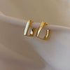 Women's Geometric U Shaped Metal Earrings With Electroplated Finish Simple Elegant Fashion Jewelry
