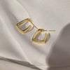 Women's Geometric U Shaped Metal Earrings With Electroplated Finish Simple Elegant Fashion Jewelry