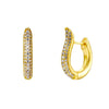 Women's Geometric U Shaped Micro Pave Earrings With Silver Needle And Copper Electroplated Fashion Jewelry