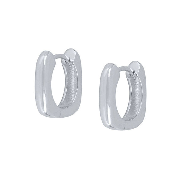 Women's Geometric U Shaped Oval Earrings With Silver Needle And Copper Electroplated Cold Metal Style Ear Buckle