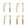 Women's Geometric U Shaped Rectangular Zircon Earrings With Silver Needle Copper Electroplated Elegant Ear Buckle