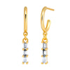 Women's Geometric U Shaped Rectangular Zircon Earrings With Silver Needle Copper Electroplated Elegant Ear Buckle