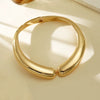 Women's Geometric Ushaped Wide Choker Necklace Goldtone Electroplated Zinc Alloy Smooth Open Punk Style