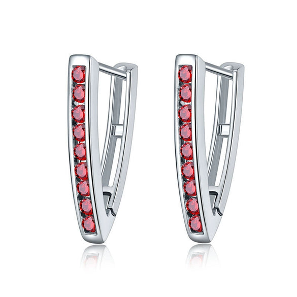 Women's Geometric V Shaped Triangle Earrings With Crystal Zircon In Electroplated Environmental Protection Copper