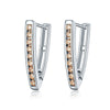 Women's Geometric V Shaped Triangle Earrings With Crystal Zircon In Electroplated Environmental Protection Copper