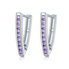 Women's Geometric V Shaped Triangle Earrings With Crystal Zircon In Electroplated Environmental Protection Copper