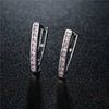 Women's Geometric V Shaped Triangle Earrings With Crystal Zircon In Electroplated Environmental Protection Copper