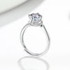 Women's Geometric Vine Ring In S925 Sterling Silver With Electroplated Finish And Moissanite Zircon Detail Adjustable Open Band