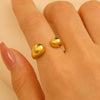 Women's Geometric Water Drop Casting Ring With Star And Moon Pattern Electroplated Minimalist Style