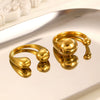 Women's Geometric Water Drop Casting Ring With Star And Moon Pattern Electroplated Minimalist Style