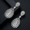 Women's Geometric Water Drop Copper Zircon Earrings With Electroplated Finish For Fashion Bridal Jewelry