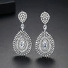 Women's Geometric Water Drop Copper Zircon Earrings With Electroplated Finish For Fashion Bridal Jewelry