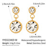 Women's Geometric Water Drop Cubic Zirconia Necklace And Earrings Set In Goldplated Stainless Steel