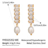 Women's Geometric Water Drop Cubic Zirconia Necklace And Earrings Set In Goldplated Stainless Steel