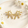 Women's Geometric Water Drop Earrings In Zinc Alloy With Diamond Studded Design And Stainless Steel Posts