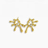 Women's Geometric Water Drop Earrings In Zinc Alloy With Diamond Studded Design And Stainless Steel Posts